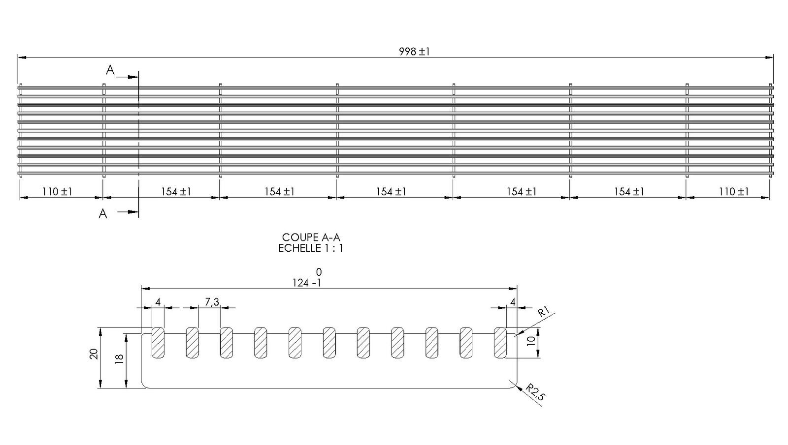 Schéma - CR170-E-A15 - Couverture 124x998 mm