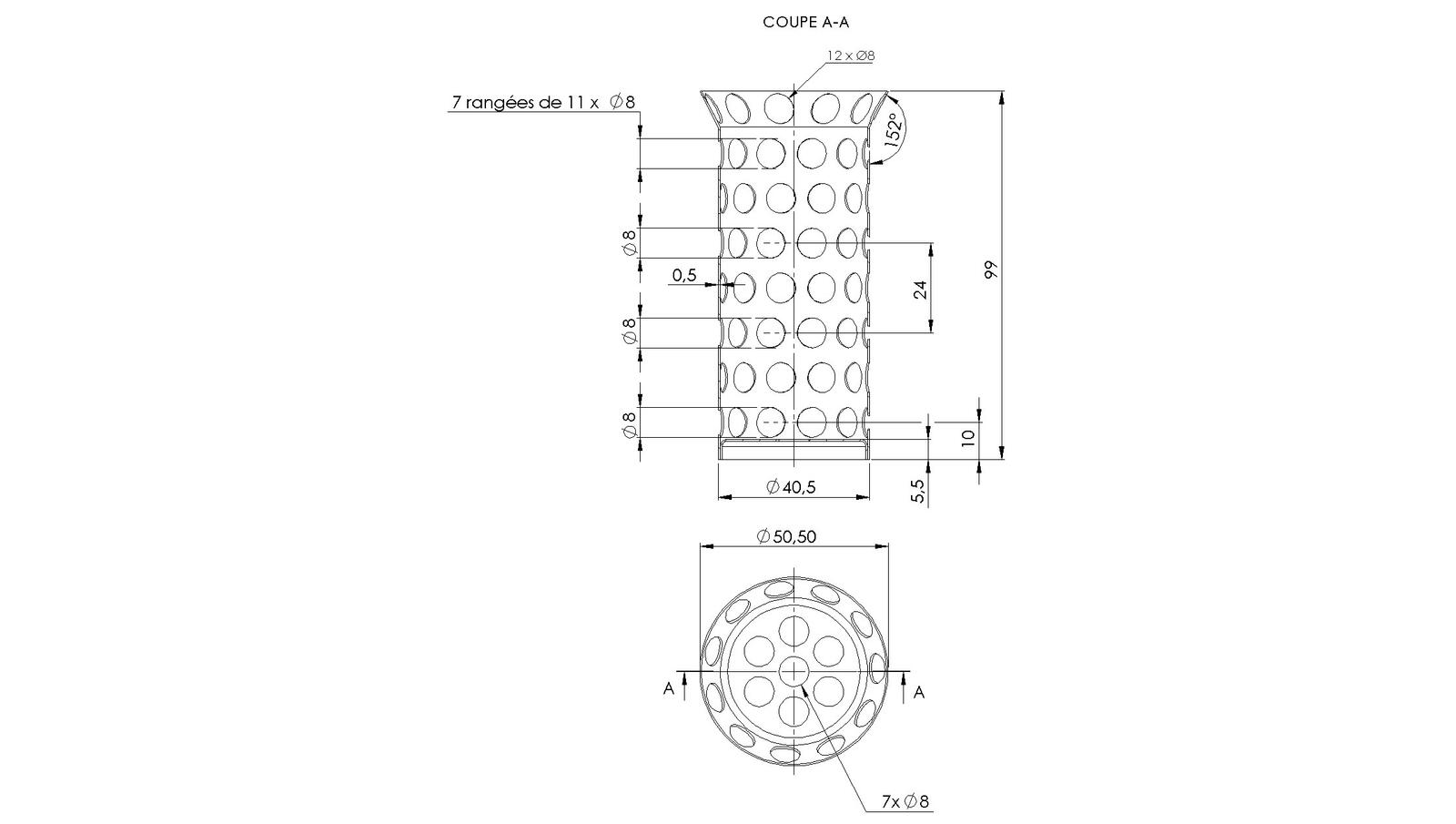 Schéma - P50 - Waste strainer basket Ø50