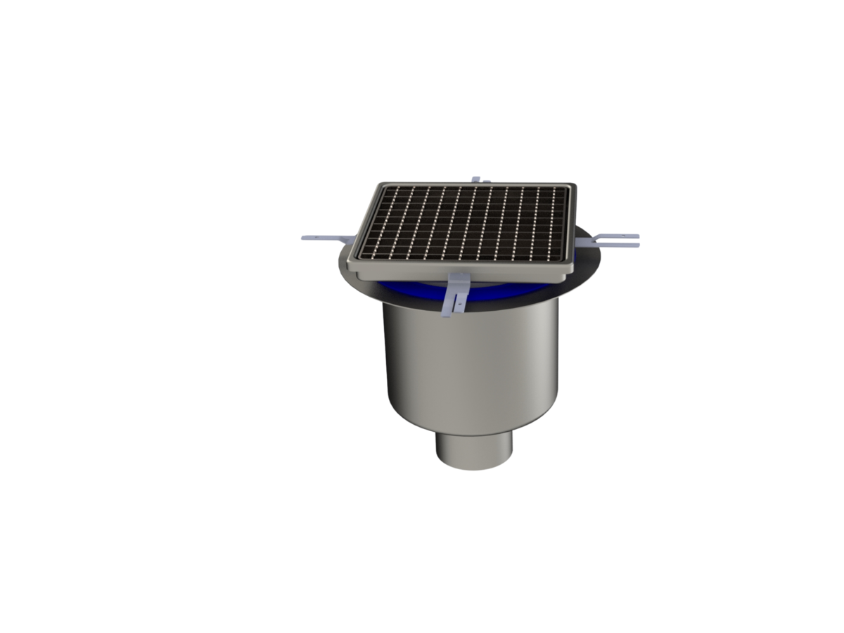 25100IP-FEU - Siphon 255x255 sortie verticale 100 mm