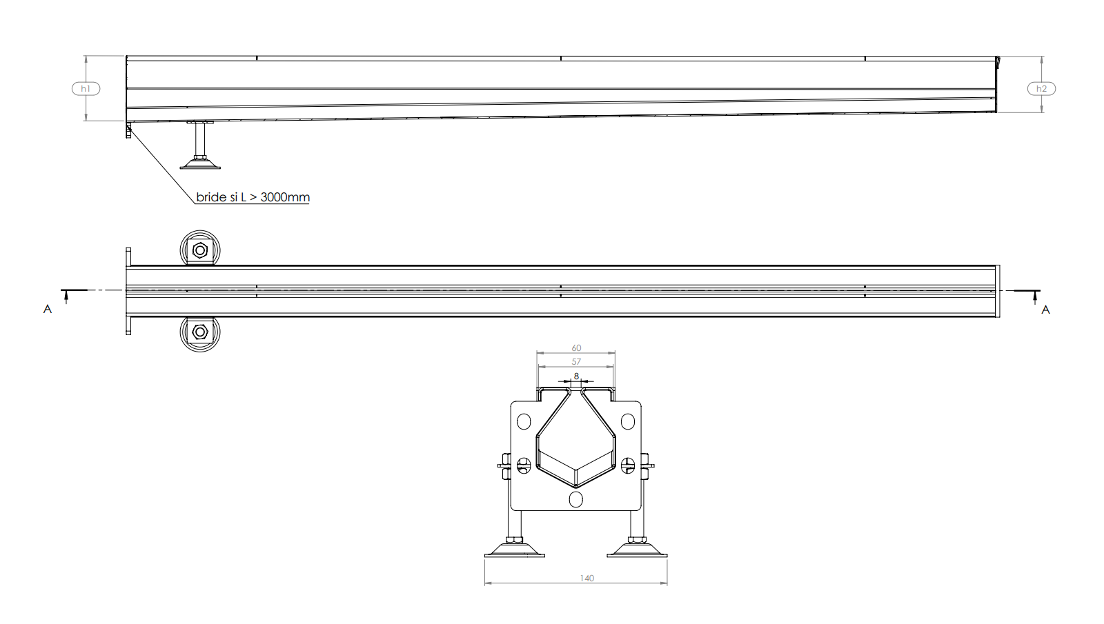 Schéma - CF160-FT8 - Caniveau Rigole® 160 Schéma - CF160-FT8 - Caniveau Rigole® 160