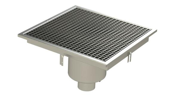 RVI5.5 - Rivière® drainage channel 552x532 with a vertical outlet 100 mm