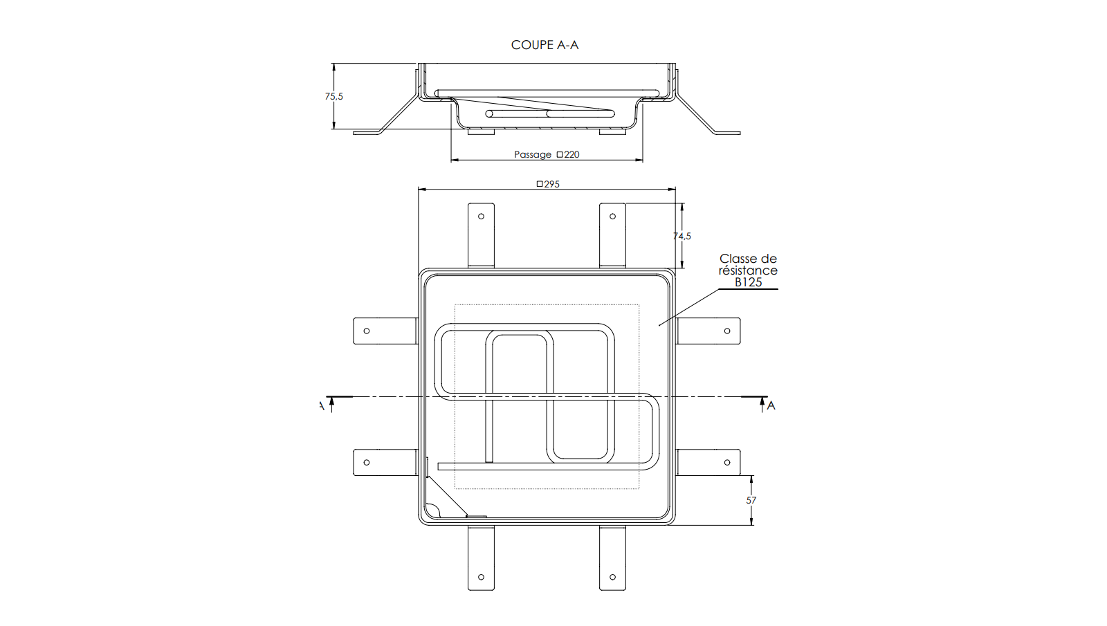 Schéma - TOB22 - Concrete filling manhole cover 295x295 Schéma - TOB22 - Concrete filling manhole cover 295x295