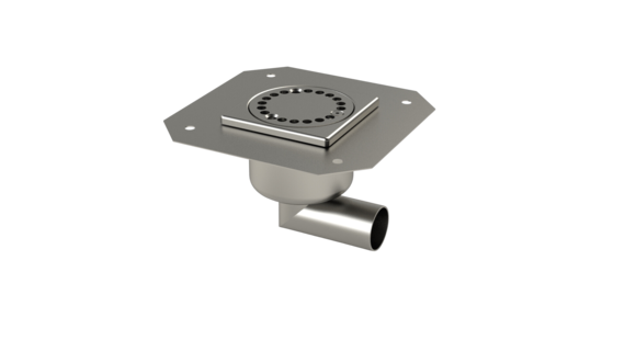 Floor drain trap 100x100 with a side outlet 40 mm