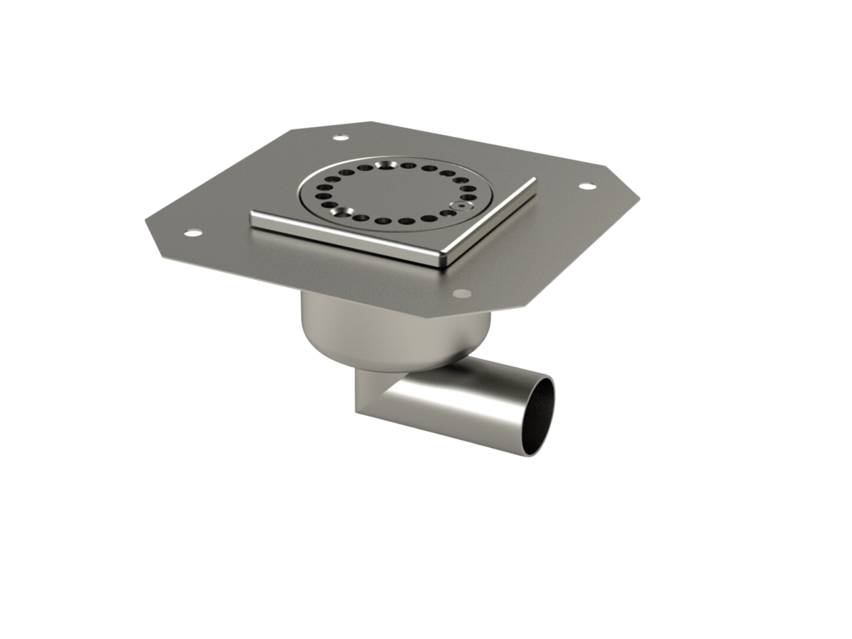 10401RBLDV - Floor drain trap 100x100 with a side outlet 40 mm