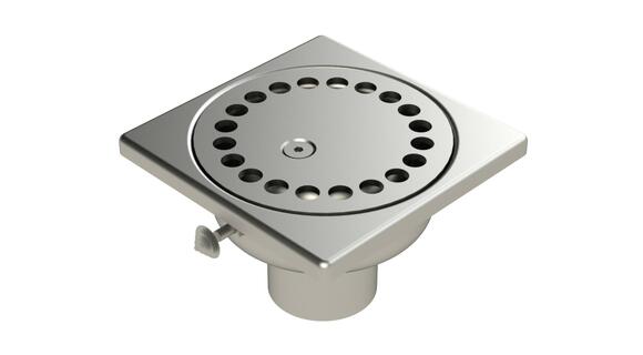 1040V - Floor drain trap 100x100 with a vertical outlet 40 mm
