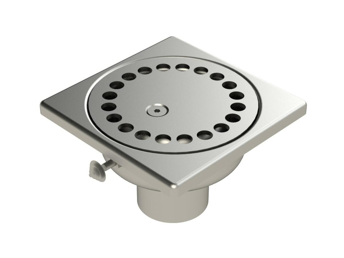 1040V - Floor drain trap 100x100 with a vertical outlet 40 mm