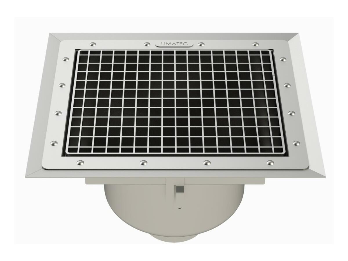 RVZ3.3 - Caniveau Rivière® 398x343 à sortie verticale 100 mm