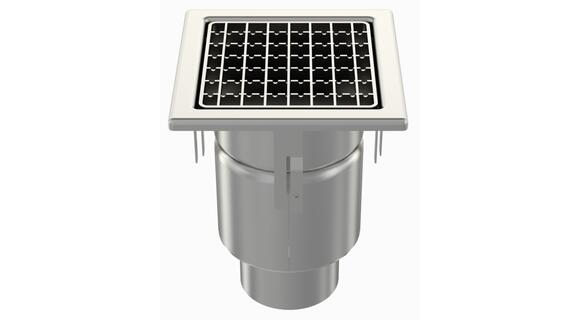 20100IP - Floor drain trap 200x200 with a vertical outlet 100 mm