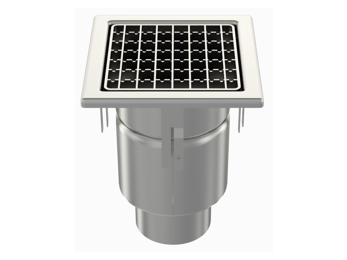 20100IP - Floor drain trap 200x200 with a vertical outlet 100 mm